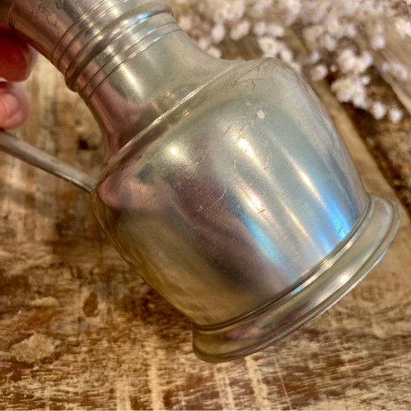 Syrup Pitcher Vintage Pewter Royal Holland Daalderop Acorn Motif Creamer - Picture 11 of 13